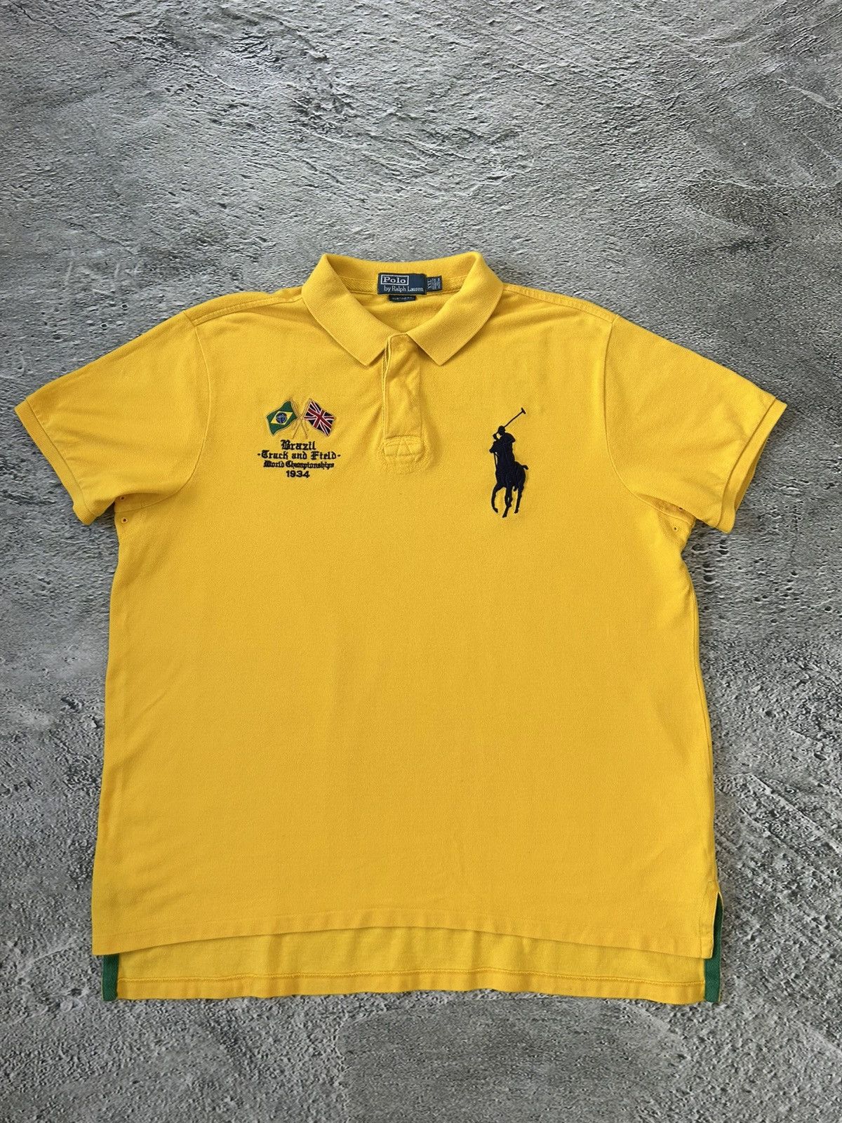 Chief Keef Polo Ralph Lauren vintage Brazil big pony yellow