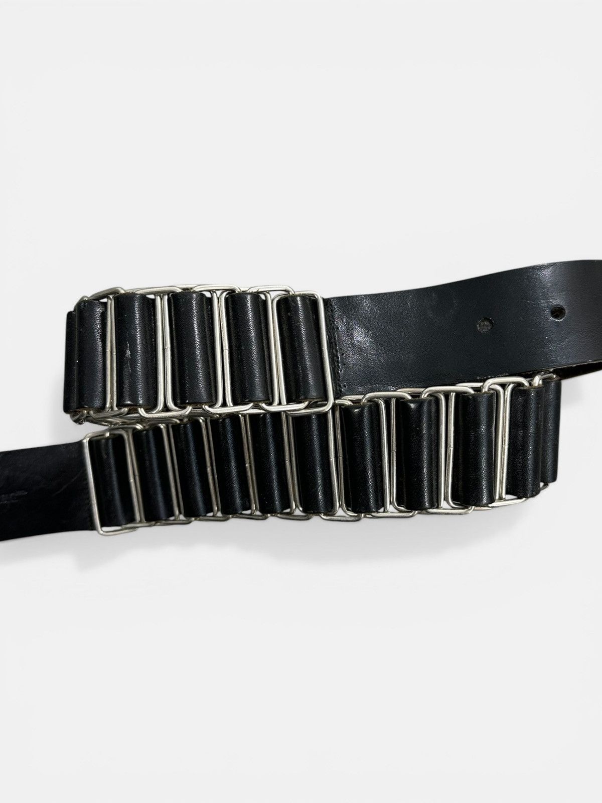 Helmut Lang Helmut Lang - AW98 Chainlink Leather Belt Size ONE SIZE - 6 Thumbnail