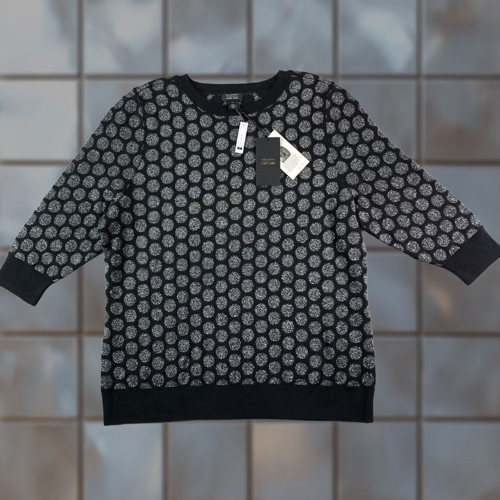 Vintage Halogen Sweater Womens 2X Crew Neck Pullover Polka Dot Metallic Black Silver Shimmer NWT Holiday Atlantic-Pacific Redefined Size XXL / US 16-18 / IT 52-54 - 1 Thumbnail