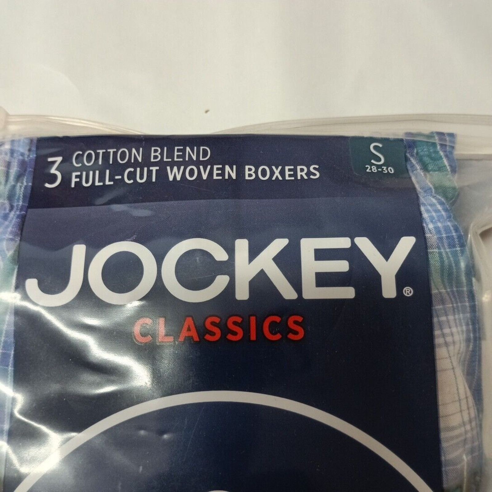 Jockey Jockey Classics Woven Boxers 3 Pack Men's S 28-30 Blue Plaid Size 28 - 2 Thumbnail