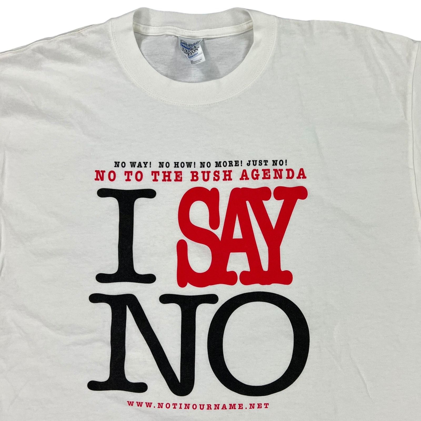 Gildan × Vintage Vintage Y2K I Say No To The Bush Agenda tee (XL) Size US XL / EU 56 / 4 - 4 Thumbnail