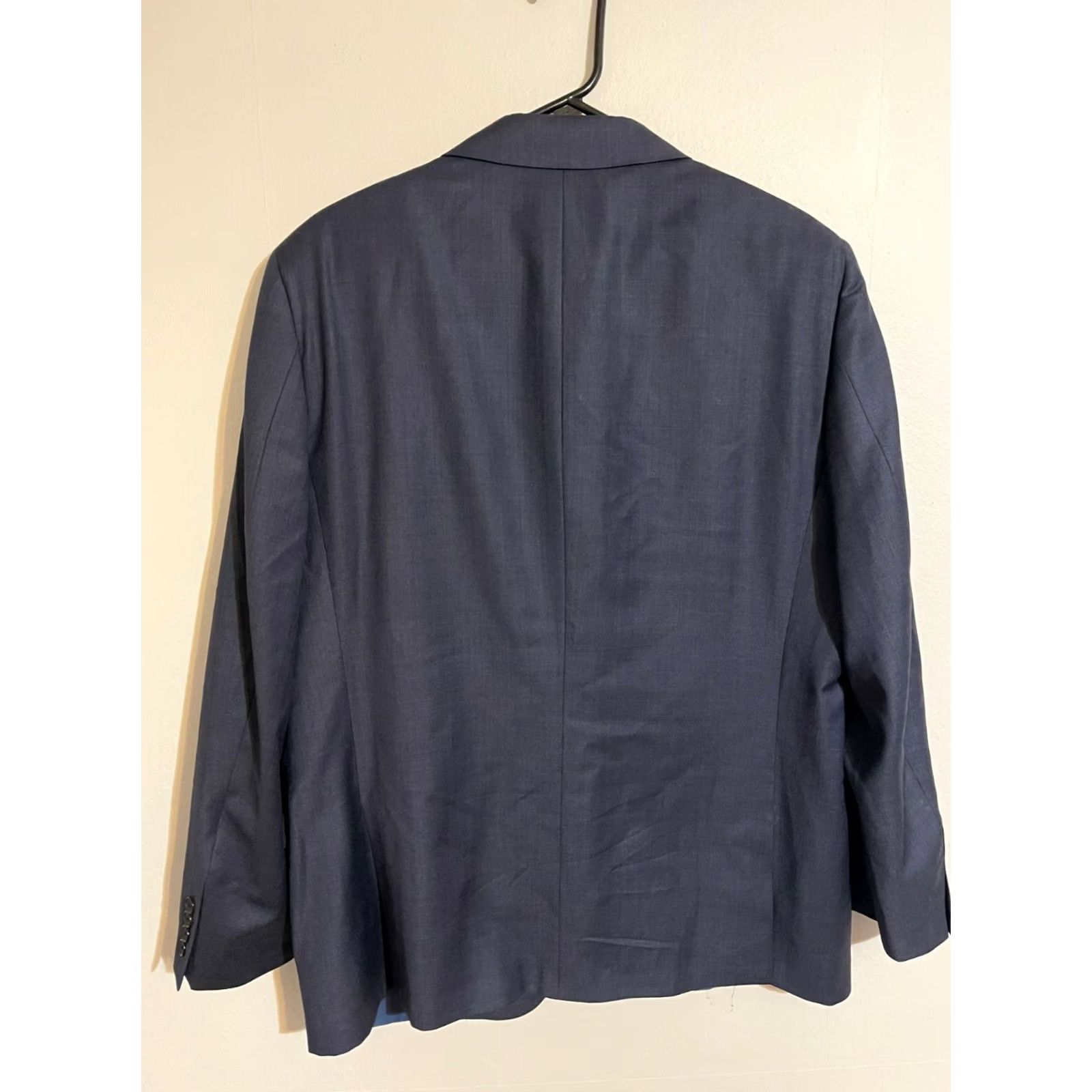 Vintage Hickey Freeman Blazer Jacket Coat Suit Navy Blue Wool 44Reg Made in USA Men's Size 44R - 3 Thumbnail