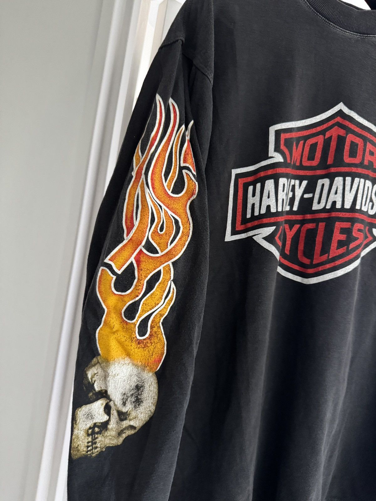 Harley Davidson *RARE* VINTAGE 90s 1990s HARLEY DAVIDSON SKULL FLAME FRANCE Size US XL / EU 56 / 4 - 3 Thumbnail