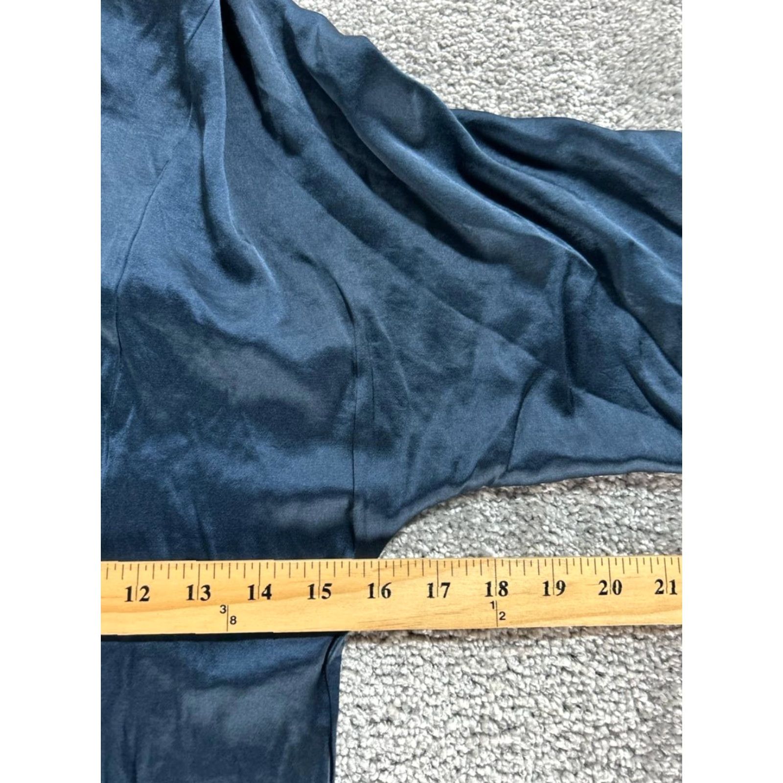 Madewell Madewell Shirt Dress Womens 6 Blue Satin Midi Shirt Dress Size M / US 6-8 / IT 42-44 - 7 Thumbnail
