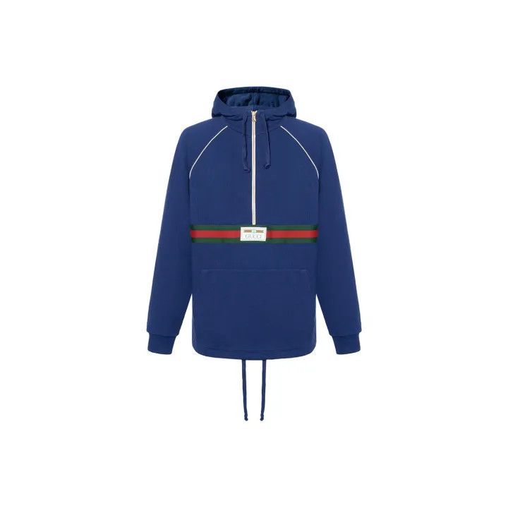 Gucci Gucci Blue Hooded Sweatshirt with Logo Size US XS / EU 42 / 0 - 1 Thumbnail