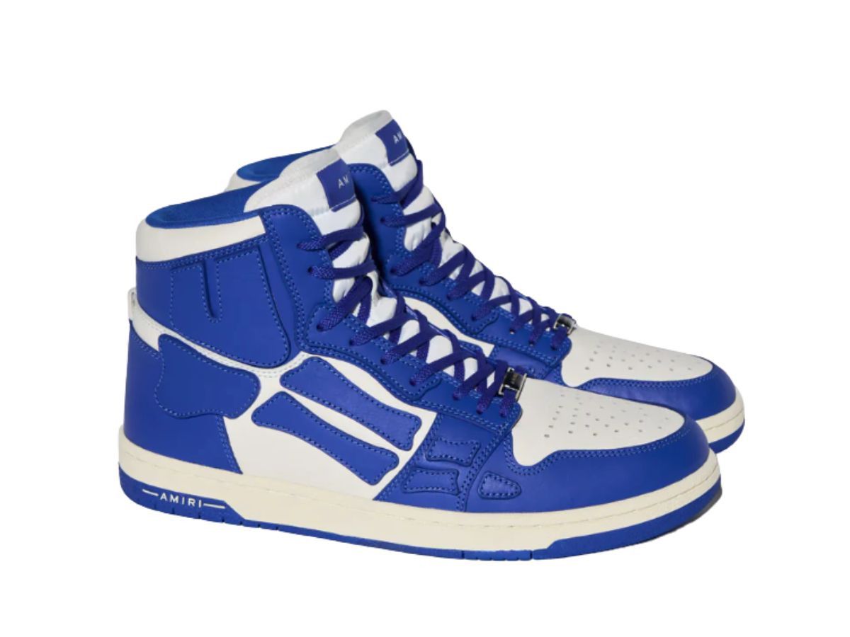 Amiri o1mle0925 Skel Hi Top Sneakers in Blue/White Size US 8 / EU 41 - 2 Thumbnail