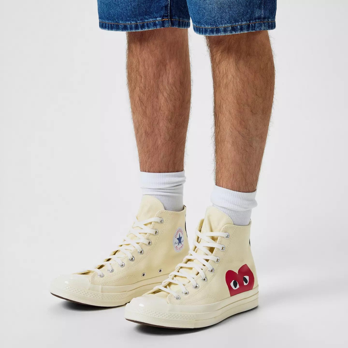 Comme des Garcons PLAY o1g2r1mq0426 Chuck Logo High Top Trainers in White Size US 8 / EU 41 - 2 Thumbnail