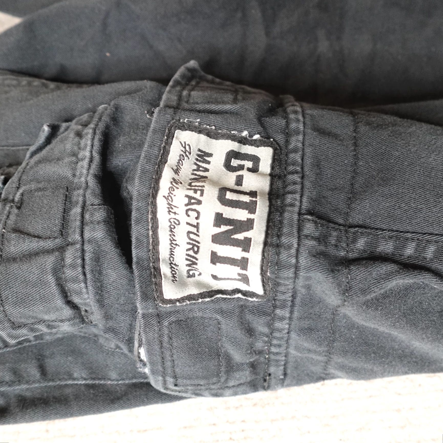 Nike VINTAGE G-UNIT Shorts Men 40 Black Cargo Solid 100% Cotton Drawstring Casual Size US 40 / EU 56 - 2 Thumbnail
