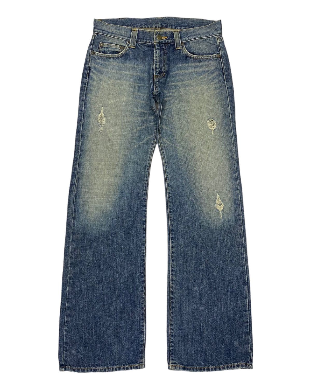 Hysteric Glamour × Japanese Brand GRAIL🔥MTRL 🇯🇵 DISTRESS DENIM JEANS MATERIAL GIRL JEANS Size US 32 / EU 48 - 2 Thumbnail