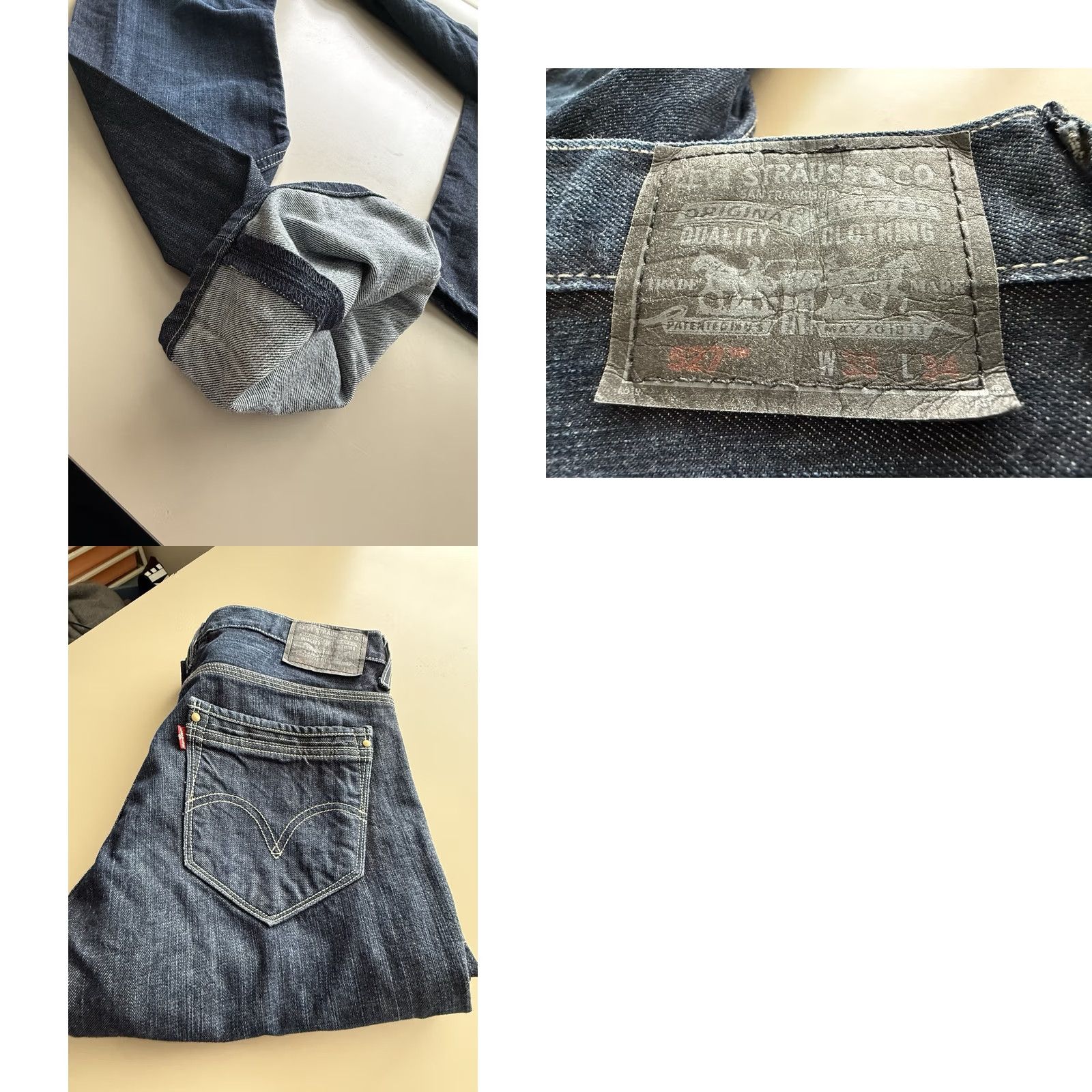 Levi's Levi's 527 Jeans Mens 33x34 Dark Blue Bootcut Denim 5-Pocket Zipper Regular Rise Cotton 527 Series Blue Jeans Mens Size 33 Regular Size US 33 - 9 Thumbnail