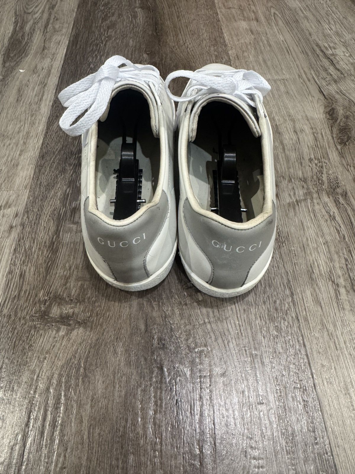 Gucci Gucci Women/ Men White Gray Leather Sneakers Size 8 EU 39 Size US 8 / IT 38 - 3 Thumbnail