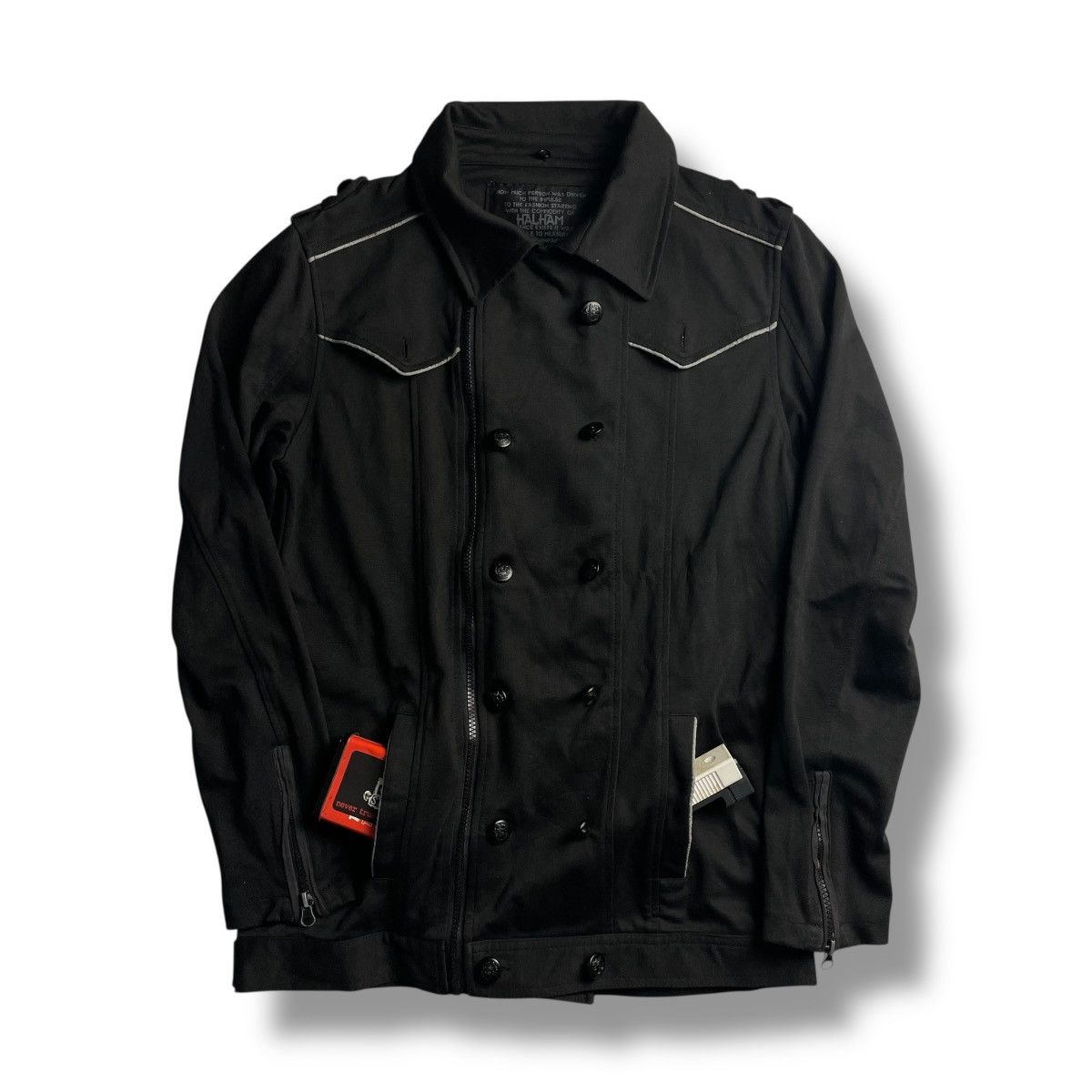 14th Addiction 🇯🇵 HALHAM FULL ZIP BUTTON UP PUNK GOTHIC JACKET Size US L / EU 52-54 / 3 - 4 Thumbnail