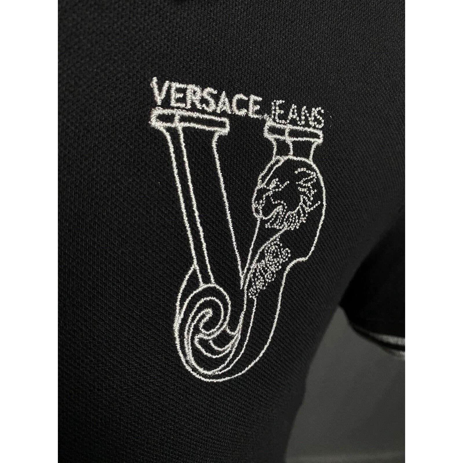 Versace Versace Big Logo Men's Black Polo T-Shirt Size 50 Size US M / EU 48-50 / 2 - 8 Thumbnail
