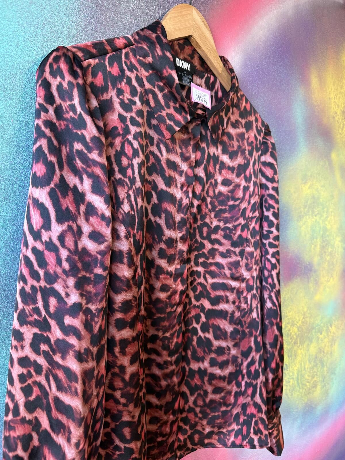 Other DKNY Leopard Print Long Sleeve Blouse-bold animal print Size L / US 10 / IT 46 - 3 Thumbnail