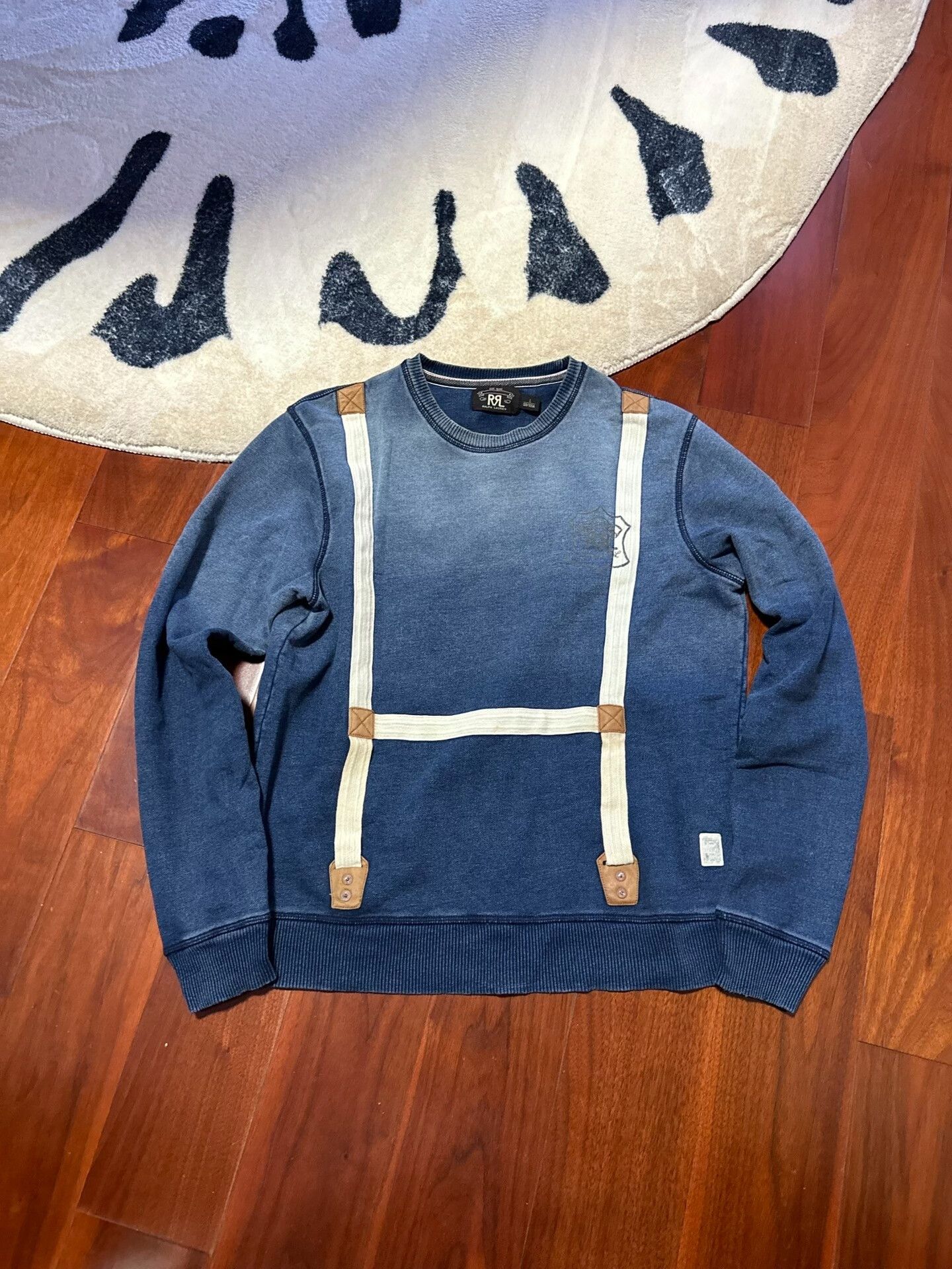 RRL Ralph Lauren RRL Indigo Dyed Distressed Sweatshirt Size US L / EU 52-54 / 3 - 1 Thumbnail