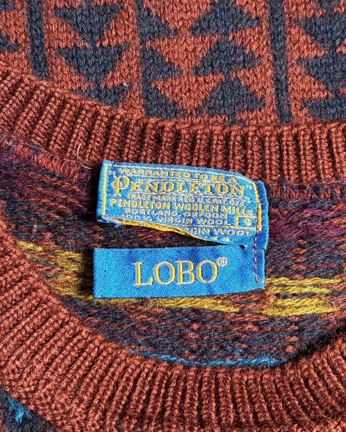 Pendleton Vintage 1970s Pendleton Lobo Pattern Knit Sweater Size US M / EU 48-50 / 2 - 4 Thumbnail