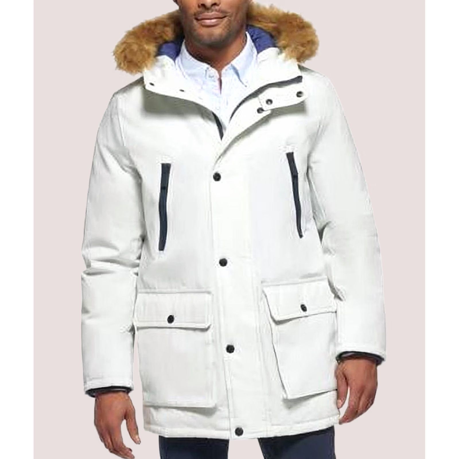 Club Room Club Room Mens Faux Fur Jacket Parka Coat white S Size US S / EU 44-46 / 1 - 1 Thumbnail