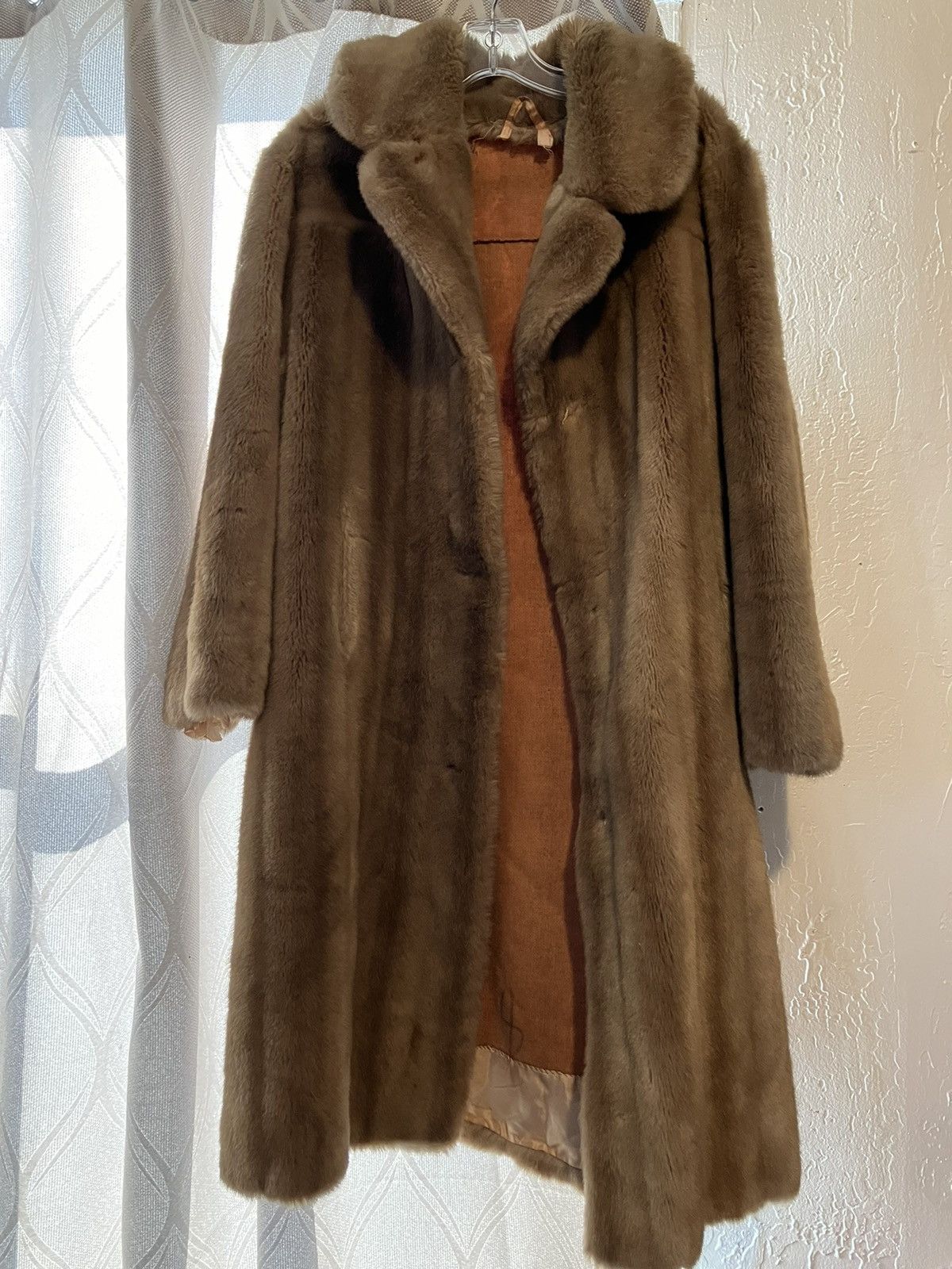 image of Vintage Brown Fur Coat, Women's (Size Large)