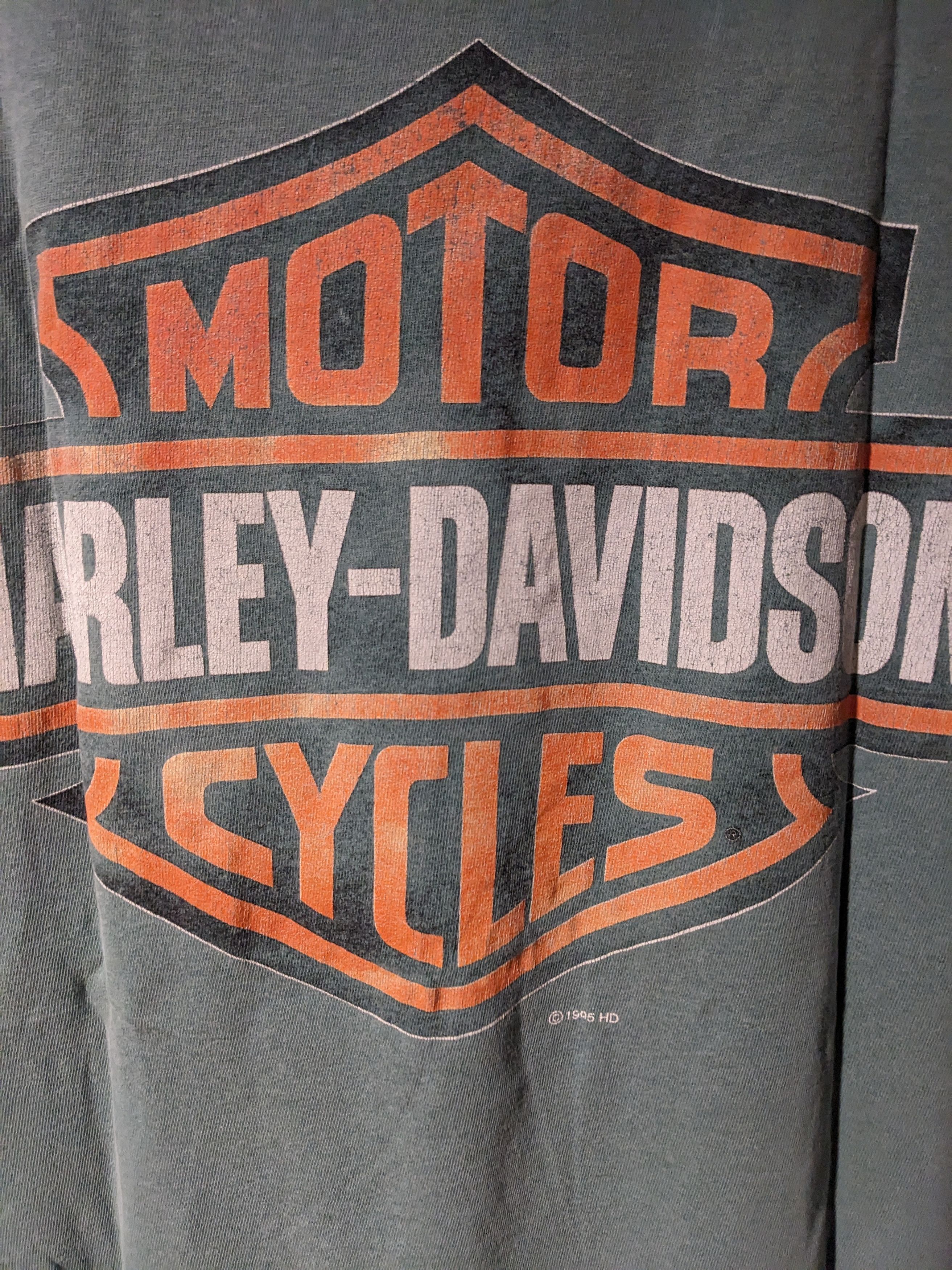 Harley Davidson × Vintage Vintage 1995 Harley Davidson Motorcycle Eagle Animal T-Shirt Size US L / EU 52-54 / 3 - 12 Thumbnail