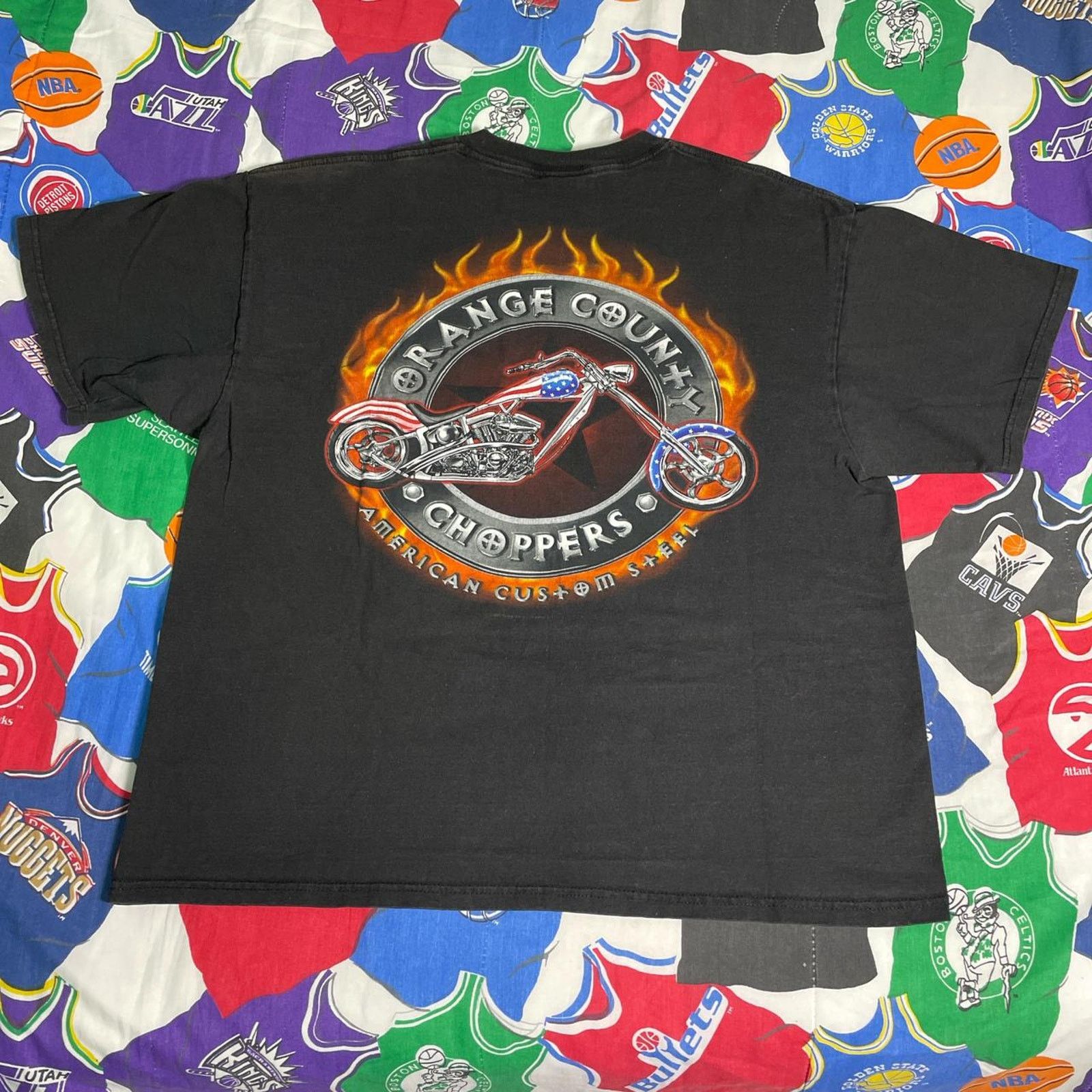 Harley Davidson × Vintage Y2K 2003 ODM Orange County Choppers Biker Rally Chrome Tee Size US XL / EU 56 / 4 - 1 Thumbnail