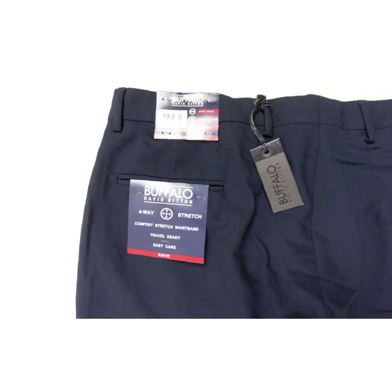 Buffalo David Bitton Buffalo by David Bitton Mens Trent Pant 38x32 Blue Slim Fit Stretch Dress Pant Business Casual Formal Workwear Pants Regular Straight Front Velvet? Size US 38 / EU 54 - 7 Thumbnail