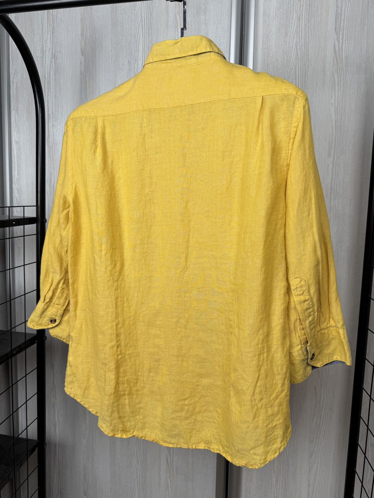 Japanese Brand Back Number French Linen 3/4 sleeve button up shirt Size US M / EU 48-50 / 2 - 7 Thumbnail