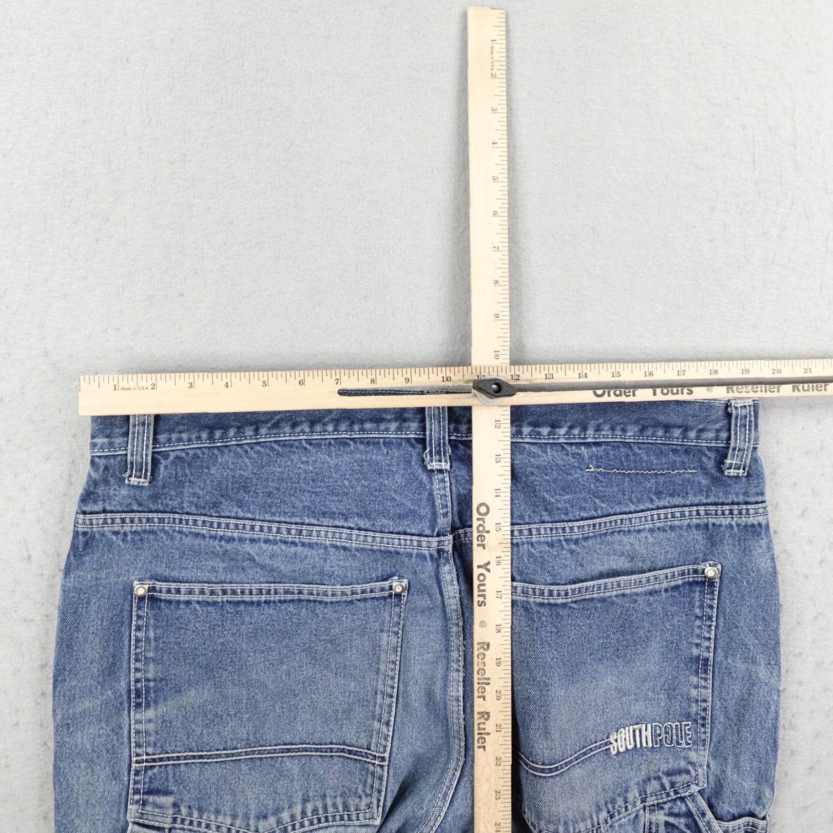 Southpole VINTAGE Southpole Shorts 40 Blue Denim Jean Jorts Baggy Carpenter Faded Y2K Mens Size US 40 / EU 56 - 7 Thumbnail