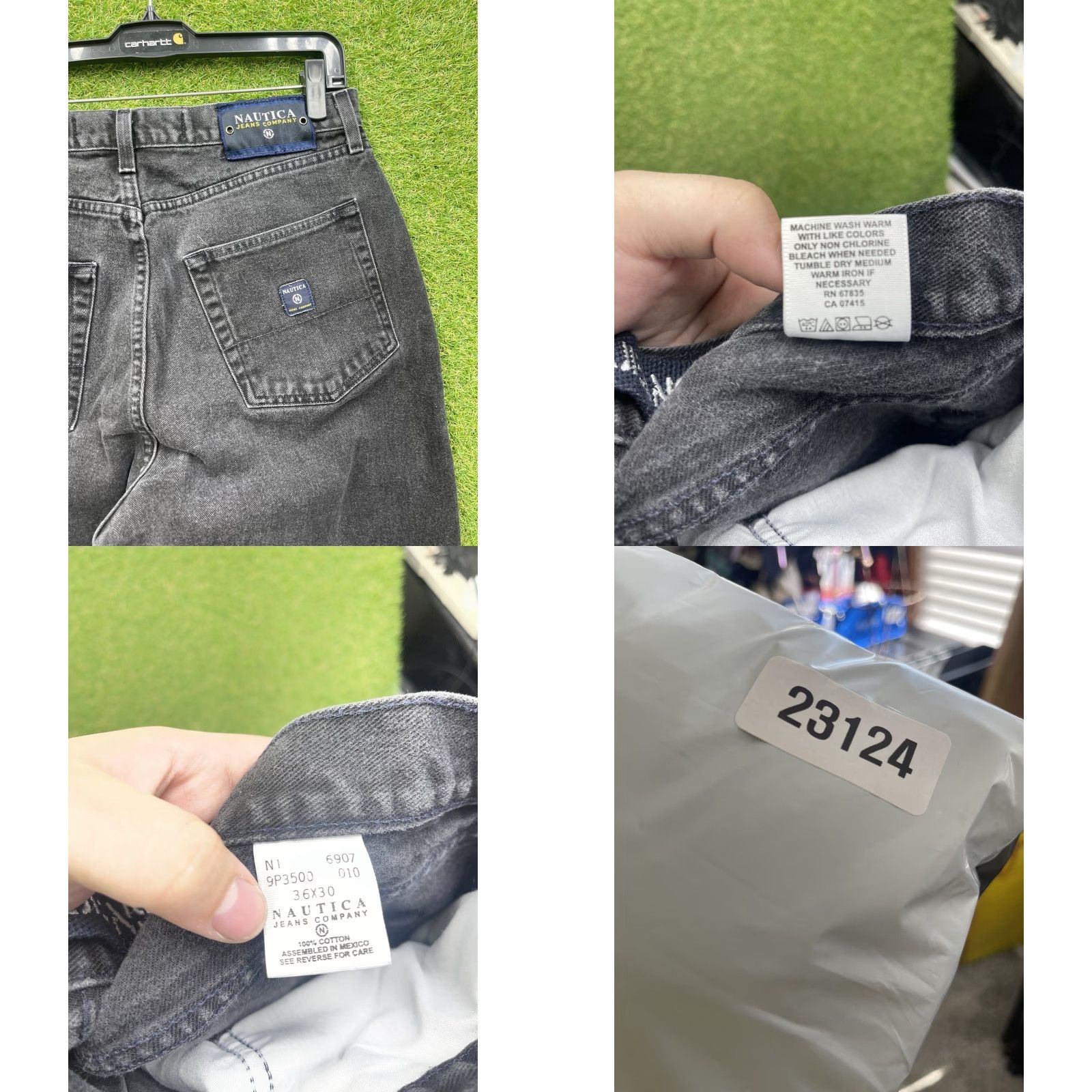 Nautica VINTAGE Nautica Jeans Mens 36x30 Black Denim Relaxed Fit 5-Pocket Belt Loops Pockets Straight Skater Y2K Grunge Hip Hop Size US 36 / EU 52 - 8 Thumbnail