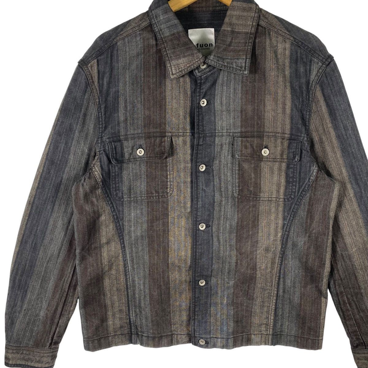 Michel Klein Ofuon Michel Klein Paris Striped Trucker Denim Jacket Size US M / EU 48-50 / 2 - 4 Thumbnail