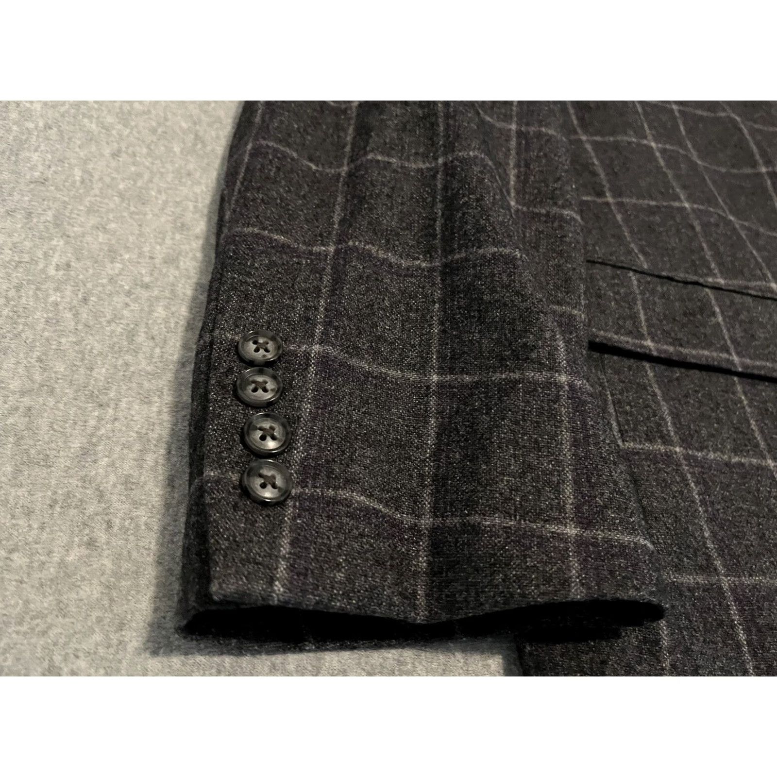 Vintage Kroon Gray Check Wool Blend Sport Coat Blazer Jacket Mens 44R Size 44R - 6 Thumbnail