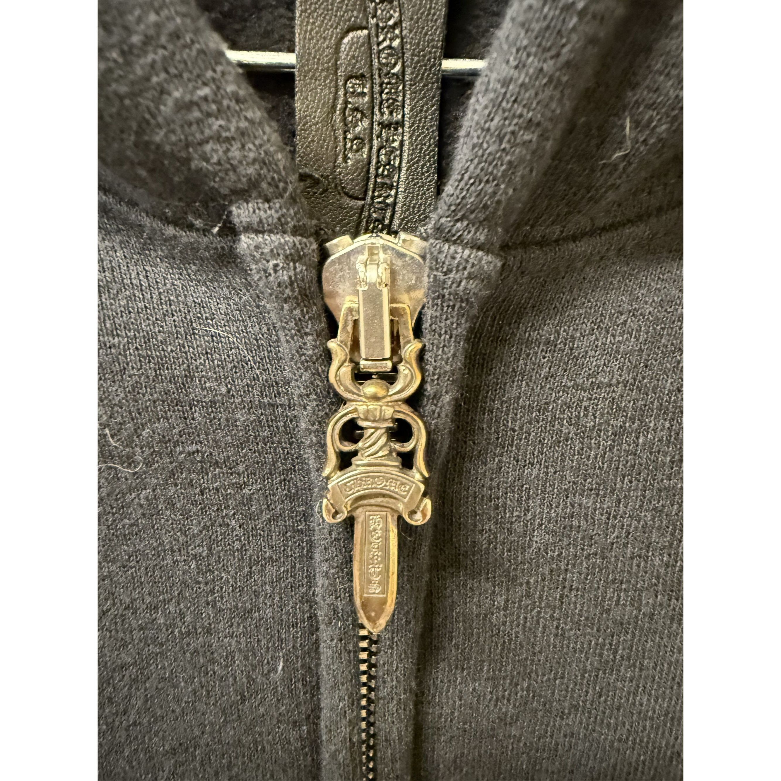 Chrome Hearts Chrome Hearts Black Hoodie W/ Leather Sleeves & Gothic Cross Size L / US 10 / IT 46 - 18 Thumbnail