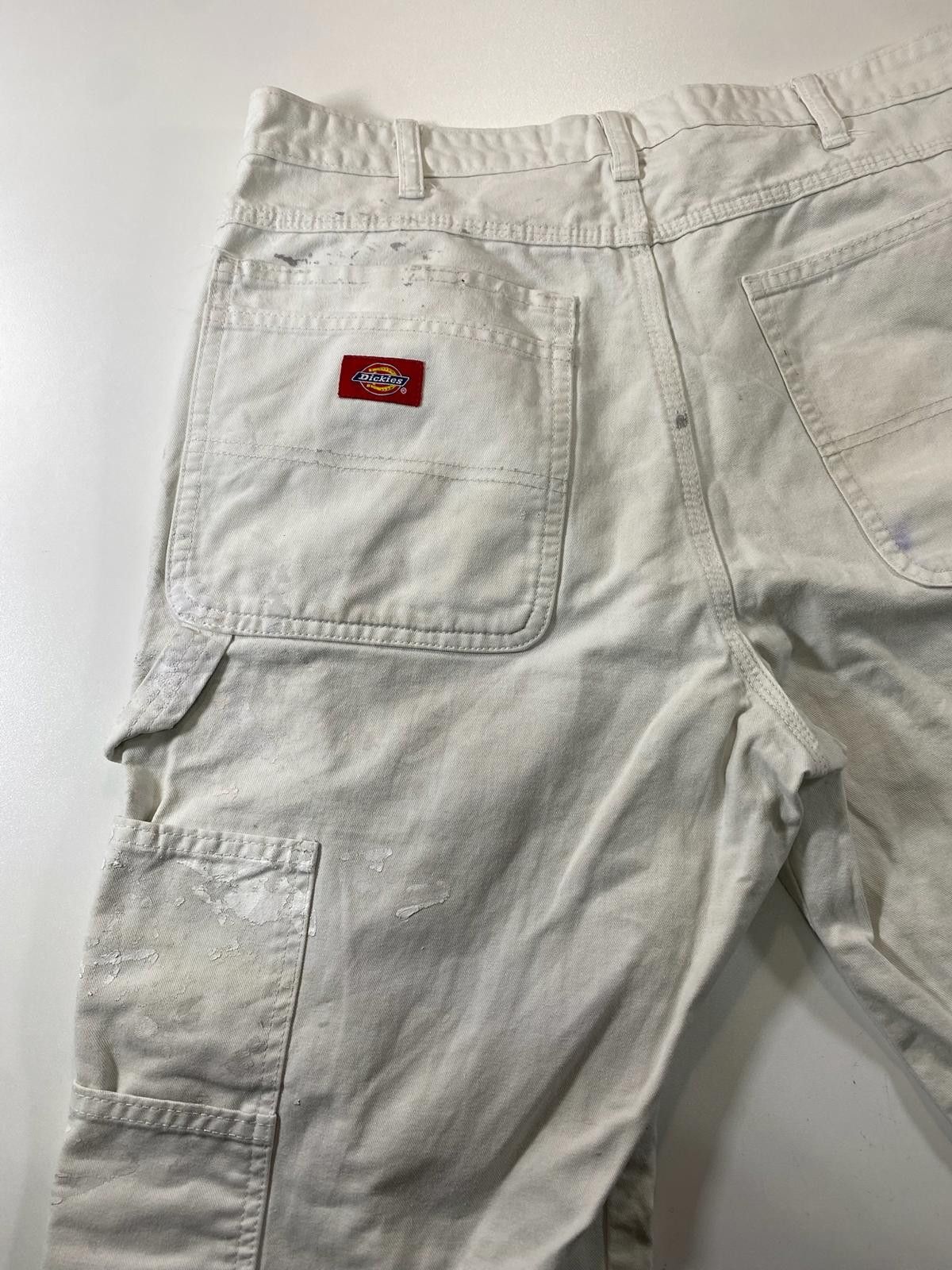 Dickies Vintage Dickies White Carpenter Pants w Paint Splatter 34 Size US 32 / EU 48 - 2 Thumbnail