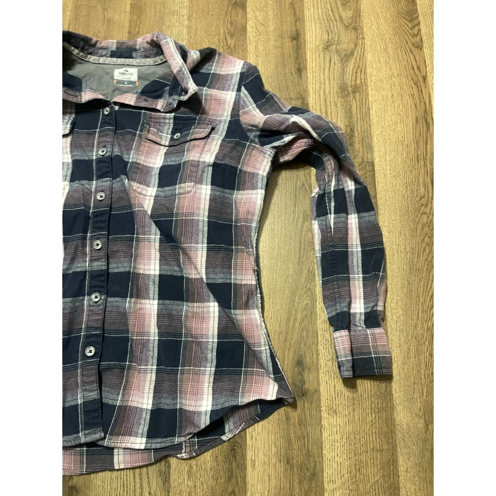 Vintage Ridgecut Shirt Womens Large Blue Gray Pink Plaid Button Up Long Sleeve Casual Fall Spring Summer Size L / US 10 / IT 46 - 4 Thumbnail