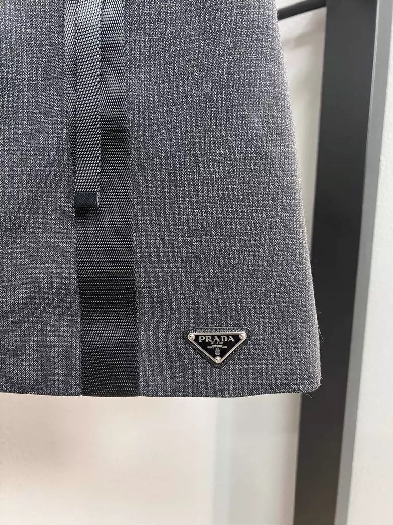 Prada Prada Wool Nylon Half Skirt with Ties-2506 Size 35" - 4 Thumbnail