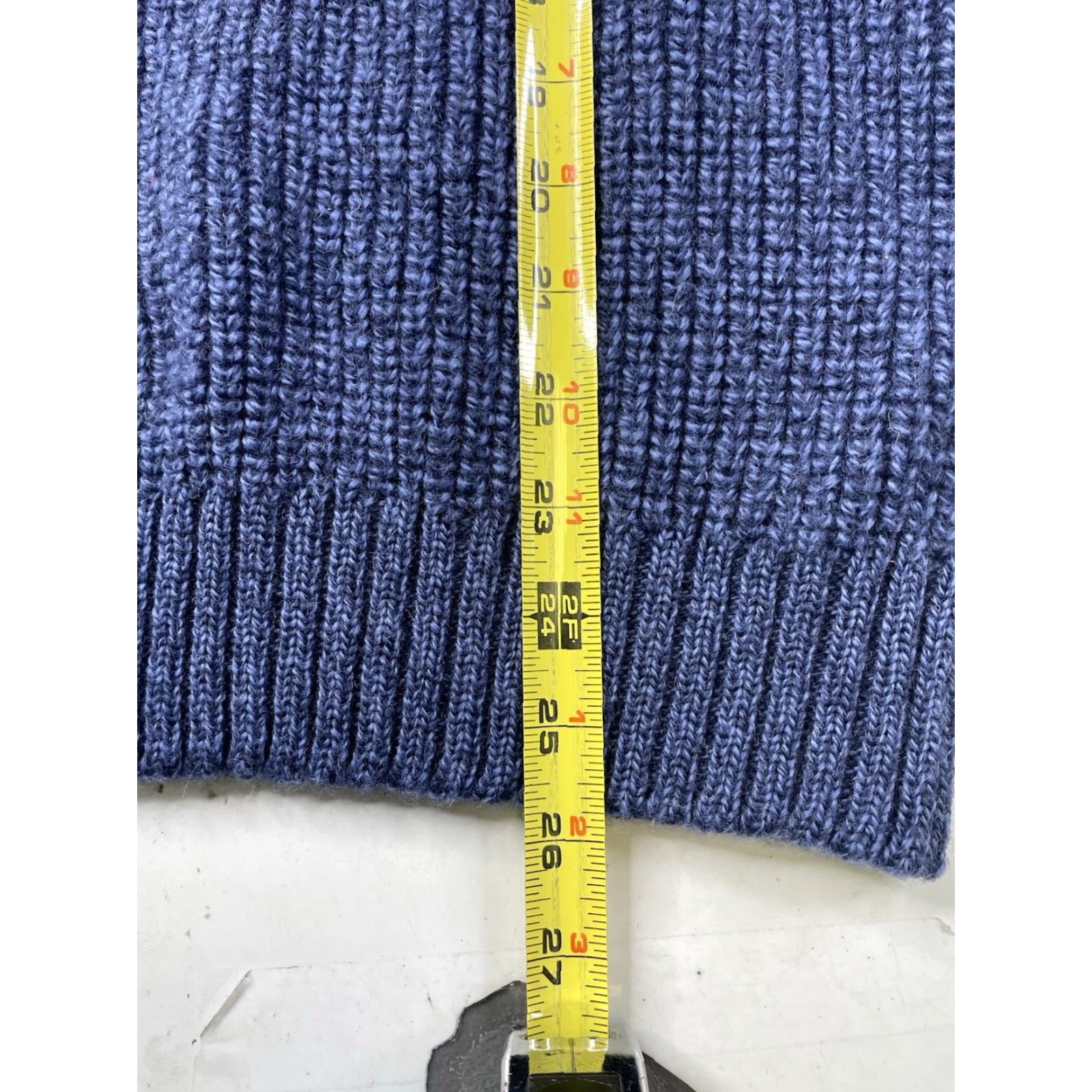 Market Aran Sweater Market Womens Large Virgin Wool Blue 1/4 Zip Knit Pullover Ireland Gyro? No rips or stains Size L / US 10 / IT 46 - 6 Thumbnail