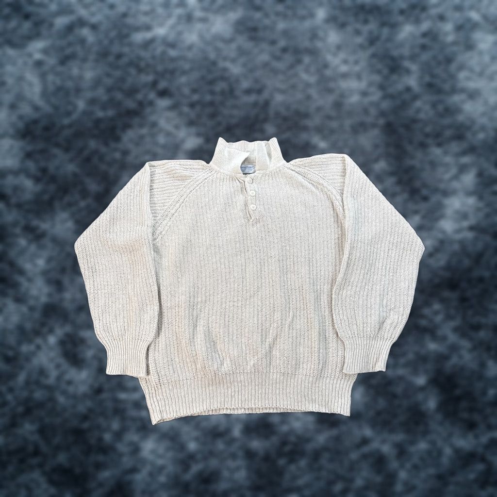 Vintage VINTAGE Winter Silk Sweater Womens XL Silk Ivory Knit Chunky 80s 90s Size XL / US 12-14 / IT 48-50 - 1 Thumbnail