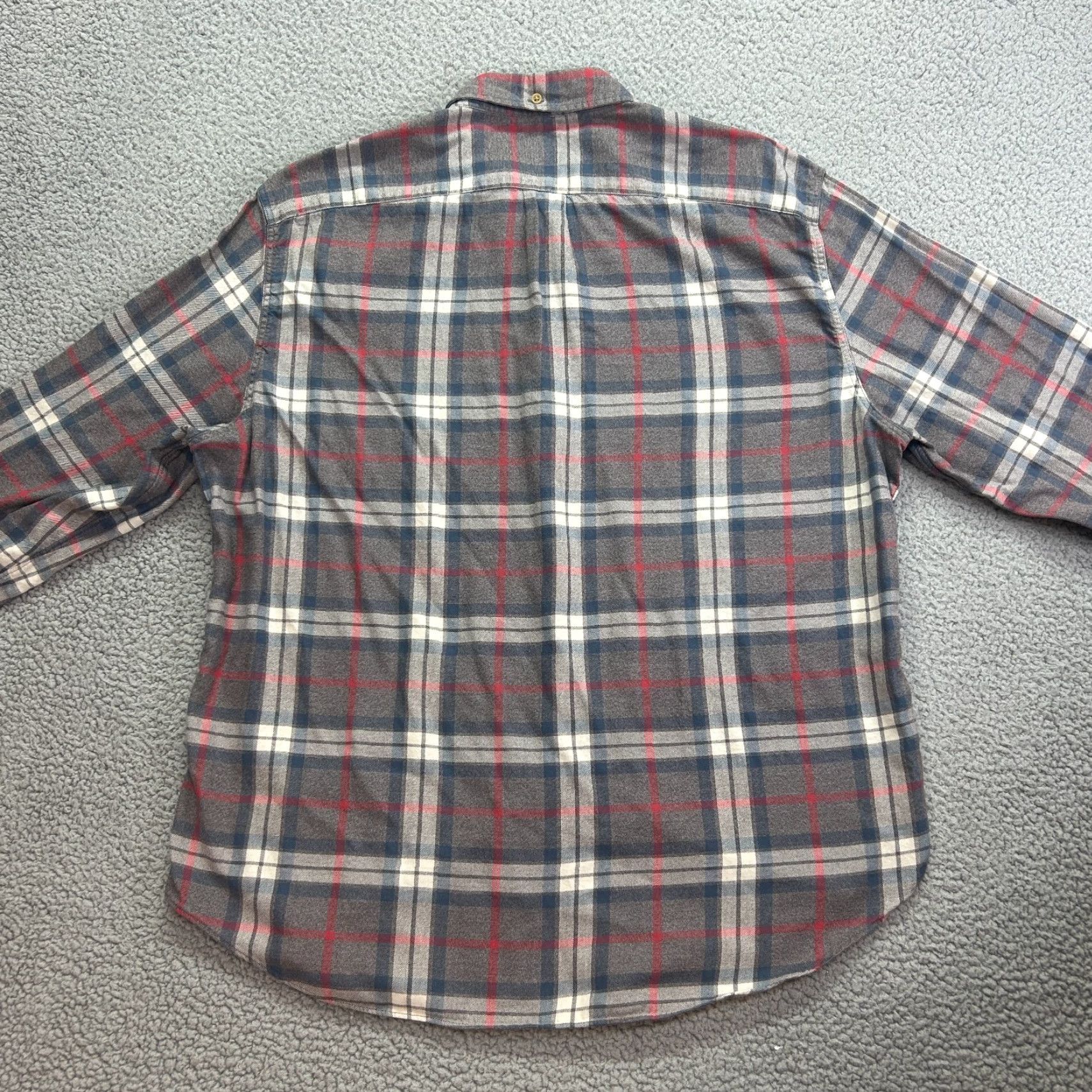 J.Crew J.CREW Mid-Weight Flannel Workshirt Gray Blue Red Plaid Mens Slim XL Size US XL / EU 56 / 4 - 4 Thumbnail