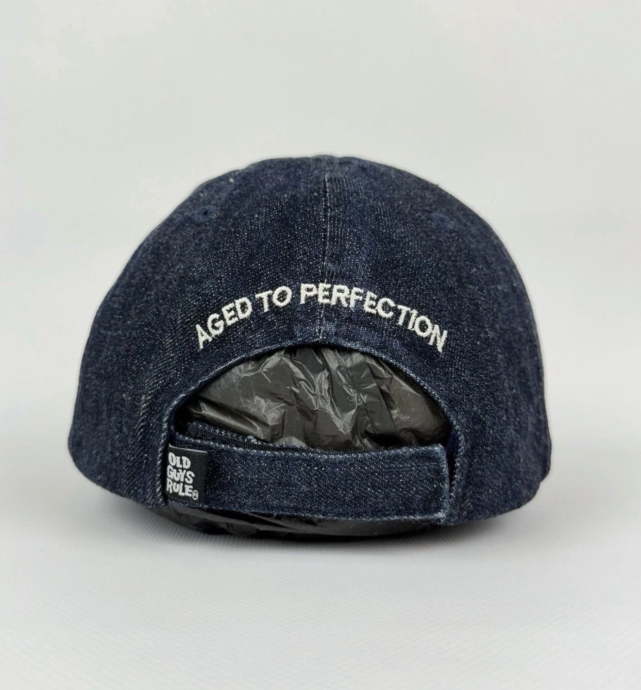 Vintage Old Guys Rule Rear View Cap Hat Denim Blue Top Embroidered Size ONE SIZE - 7 Thumbnail