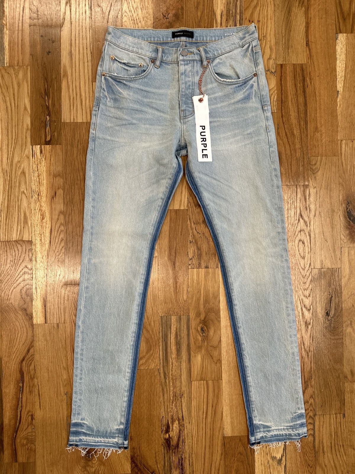 image of Purple Brand Plain Washed Blue Denim Jeans Size 32, Men's
