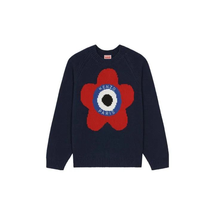Kenzo Kenzo Blue Floral Logo Sweater for Men 0079 Size US L / EU 52-54 / 3 - 1 Thumbnail