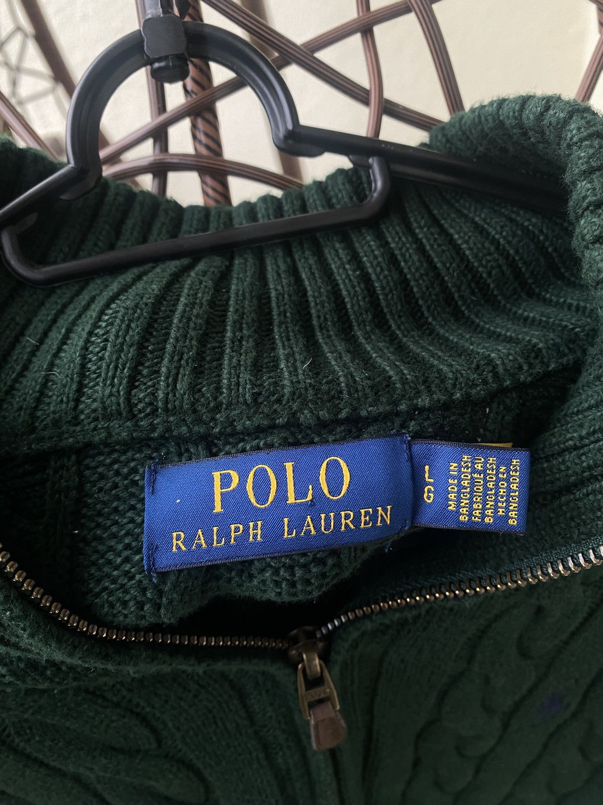 Polo Ralph Lauren Dark green cabel half zip ralph lauren kniwear Size US XL / EU 56 / 4 - 2 Thumbnail