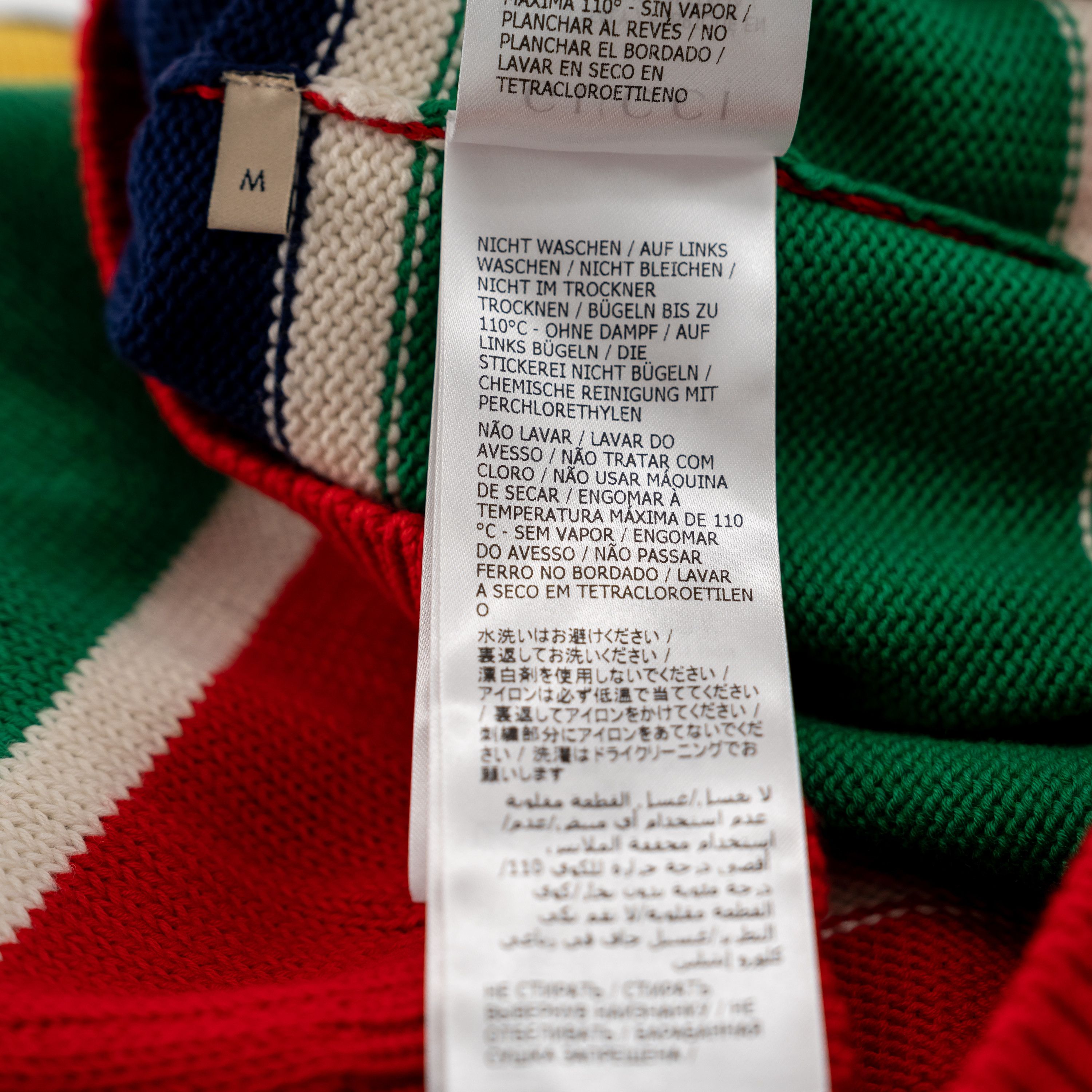 Gucci M - Gucci Kawaii Striped Sweater Green Red Cotton Wool Size US M / EU 48-50 / 2 - 8 Thumbnail