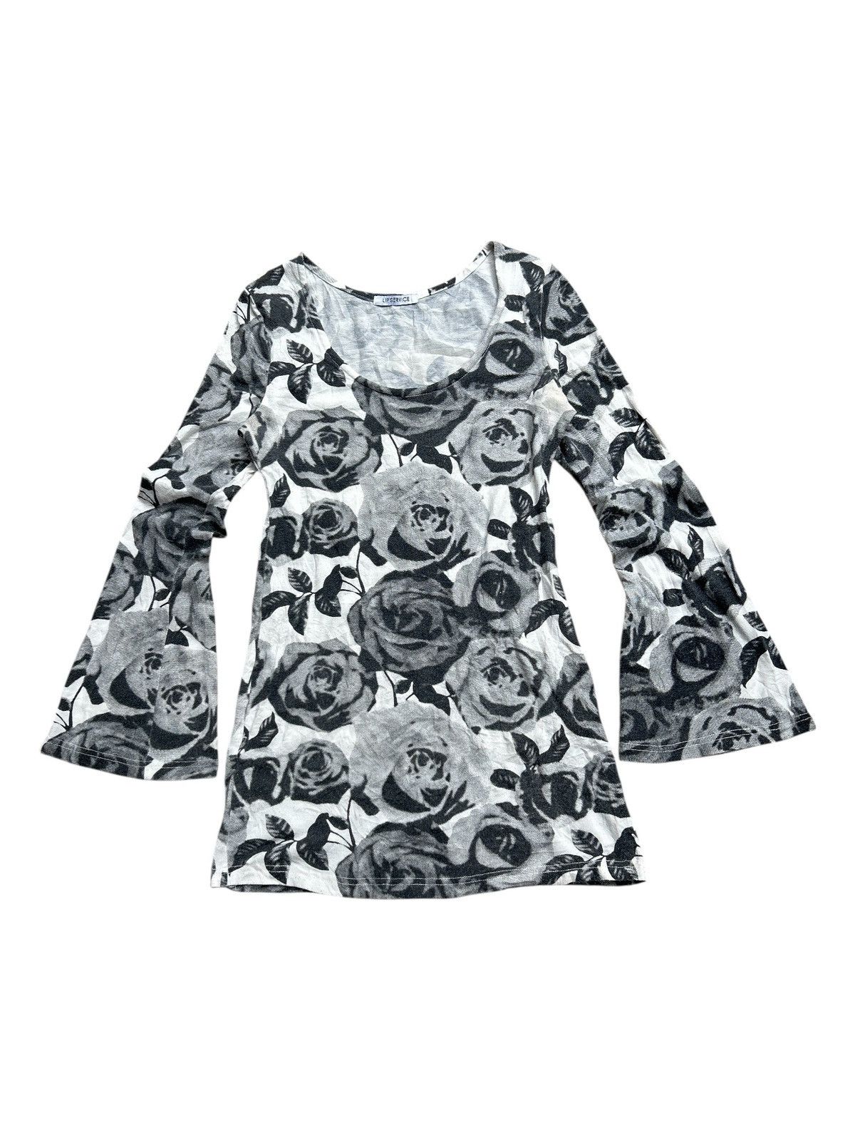 Lip Service Lip Service Flowers Design Flare Sleeve Tee Size M / US 6-8 / IT 42-44 - 1 Thumbnail