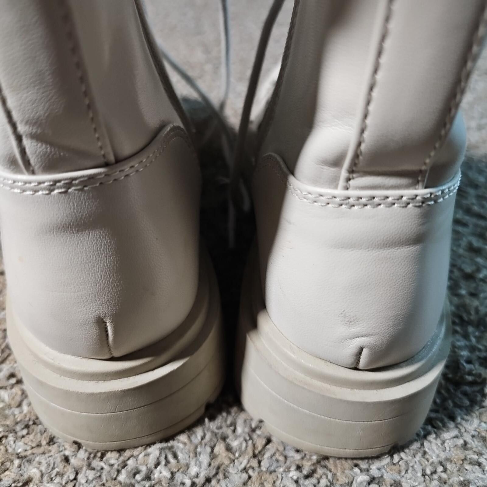 NBDN Nobrandedon NOBO Memory Foam Side Zip Combat Boots White 8½ Size US 8.5 / IT 38.5 - 4 Thumbnail