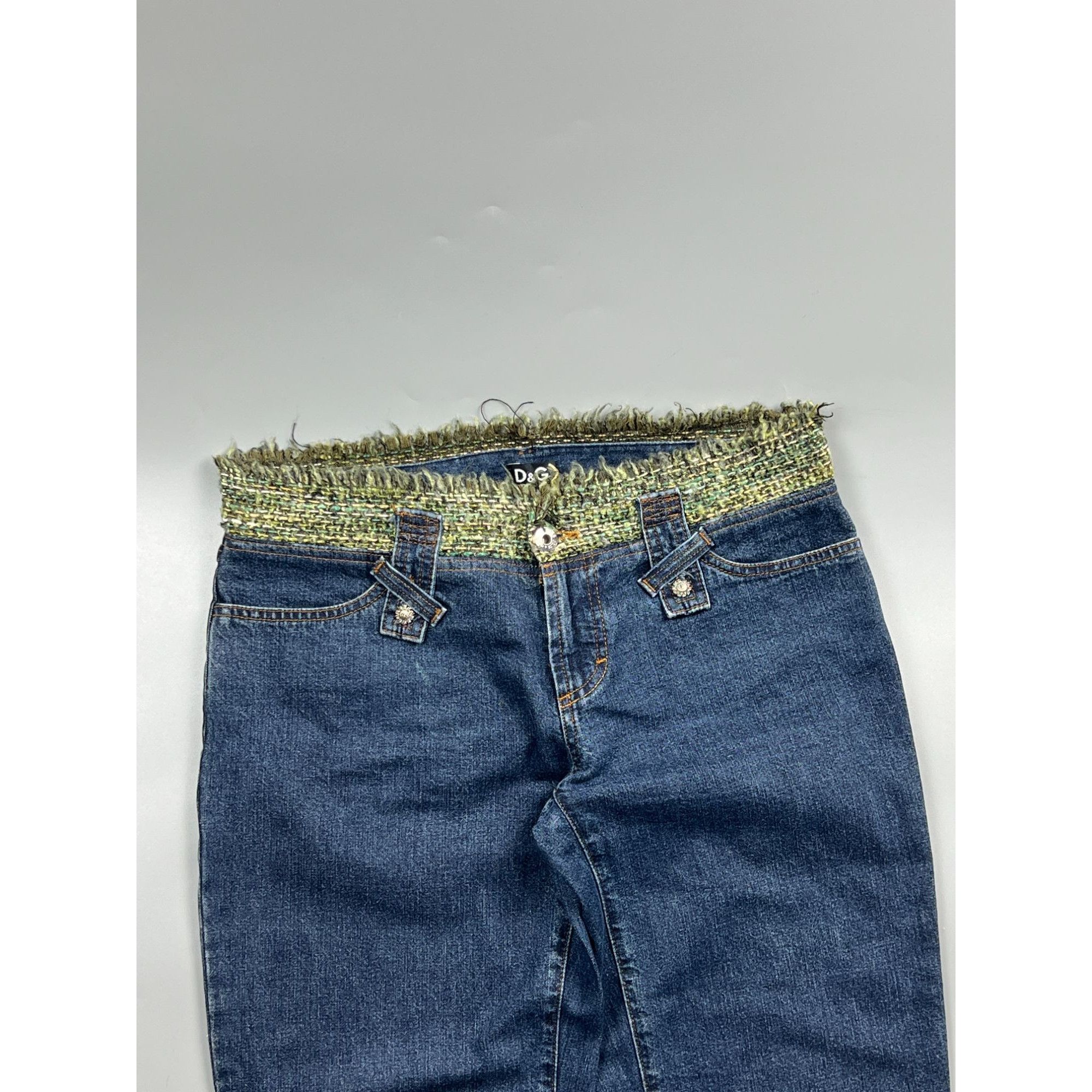 Dolce & Gabbana Dolce & Gabbana Tweed Waist Denim Jeans Pants (Y0842) Size 28" / US 6 / IT 42 - 3 Thumbnail
