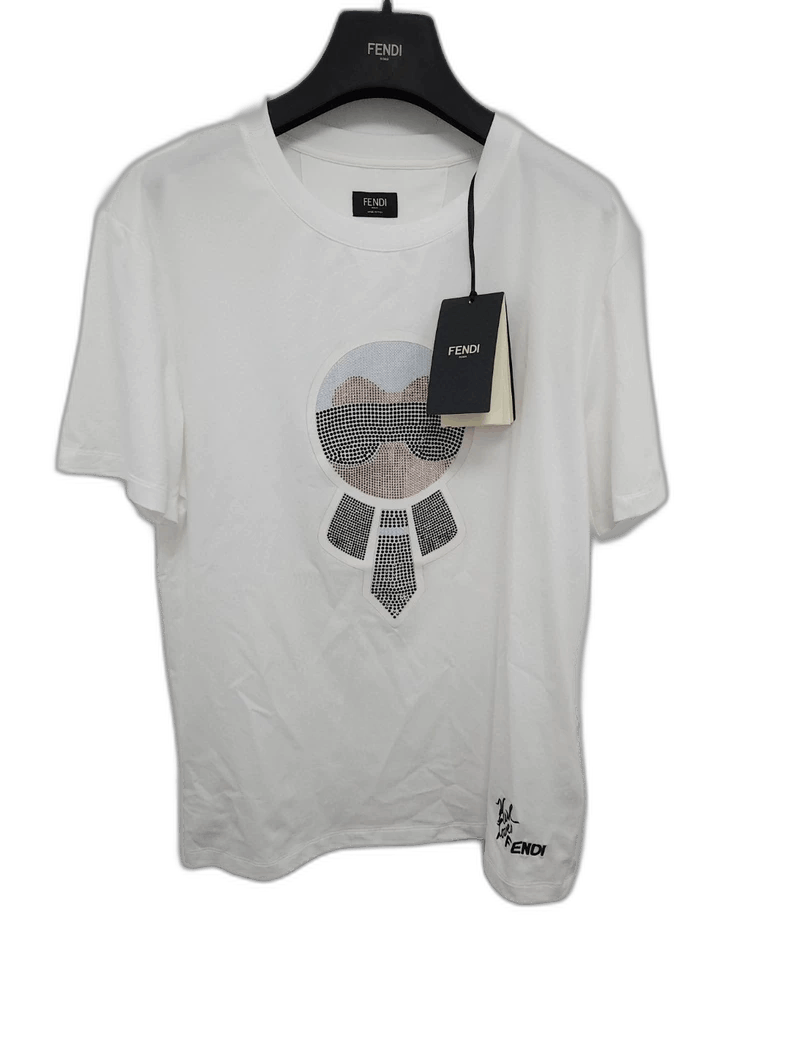 FENDI×カールラガーフェルドコラボTシャツ 値下げ対応可能‼️】FENDI カールラガーフェルド Tシャツ XL 極