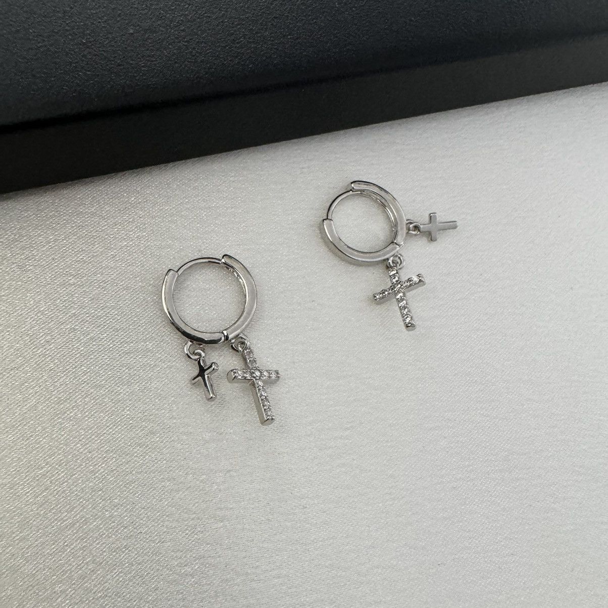 Other CZ Cross Dangle Drop Earrings for Men Women Size ONE SIZE - 1 Thumbnail