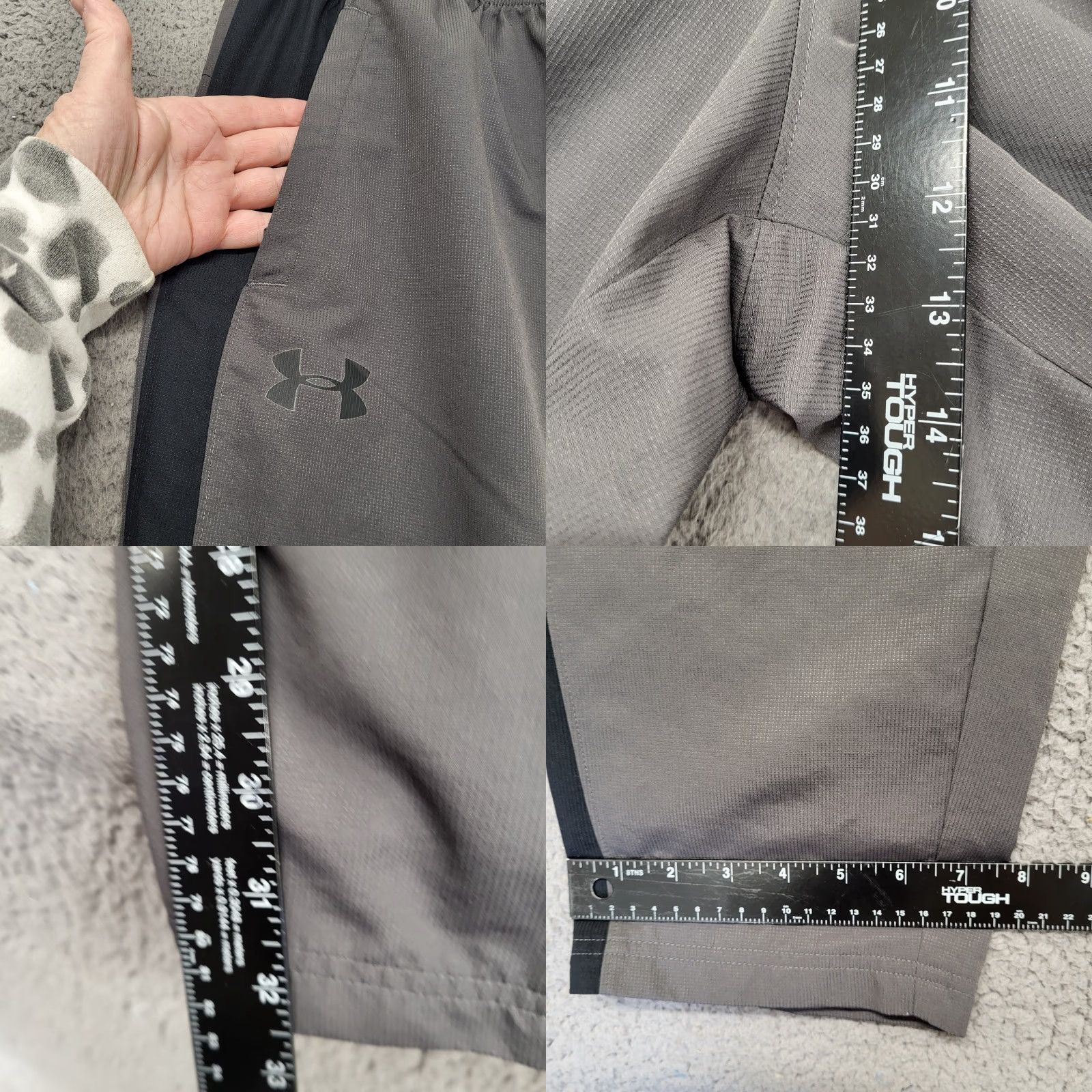 Under Armour Under Armour Mens Sweatpants Jogger Large Fitted Gray Black Stripe 30x32 Zip Leg Size US 33 - 8 Thumbnail