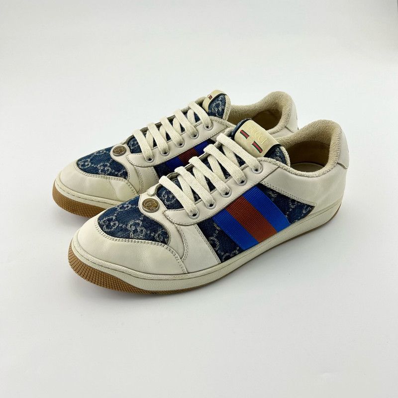 Gucci Gucci Screener Denim Casual Sneakers for Men 0079 Size US 8.5 / EU 41-42 - 1 Thumbnail