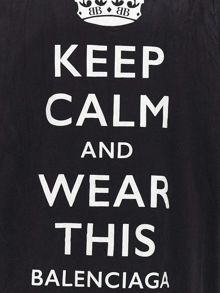 Balenciaga o1w1db11125 Keep Calm T-Shirt Oversized in Black Size S / US 4 / IT 40 - 4 Thumbnail
